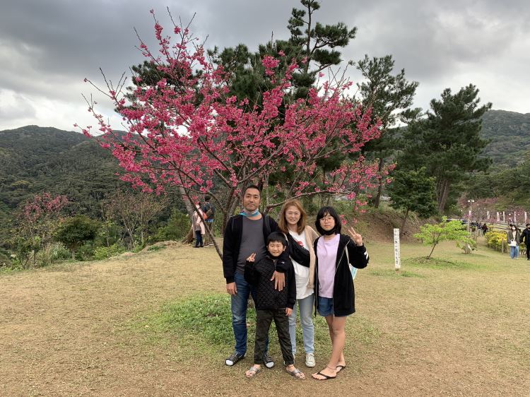 家族写真-八重岳桜の森公園